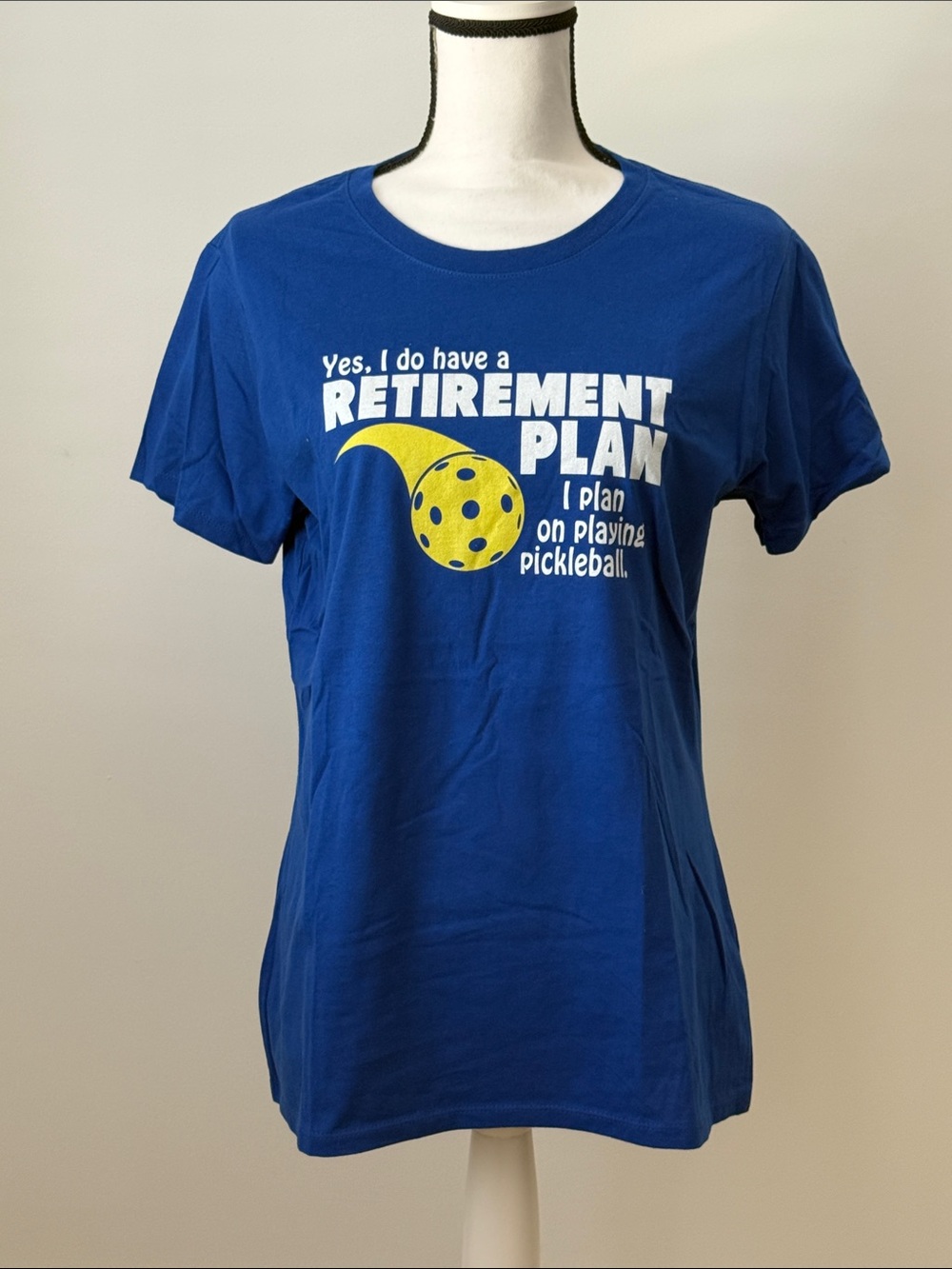 Blue Women’s Pickleball Retirement Plan Short Sleeve Graphic Tee
